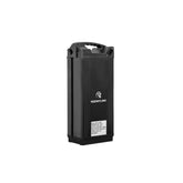 Side view of Romatlink brand extra battery pack accessory for Dolphin Step-thru full suspension folding fat tire e-bike